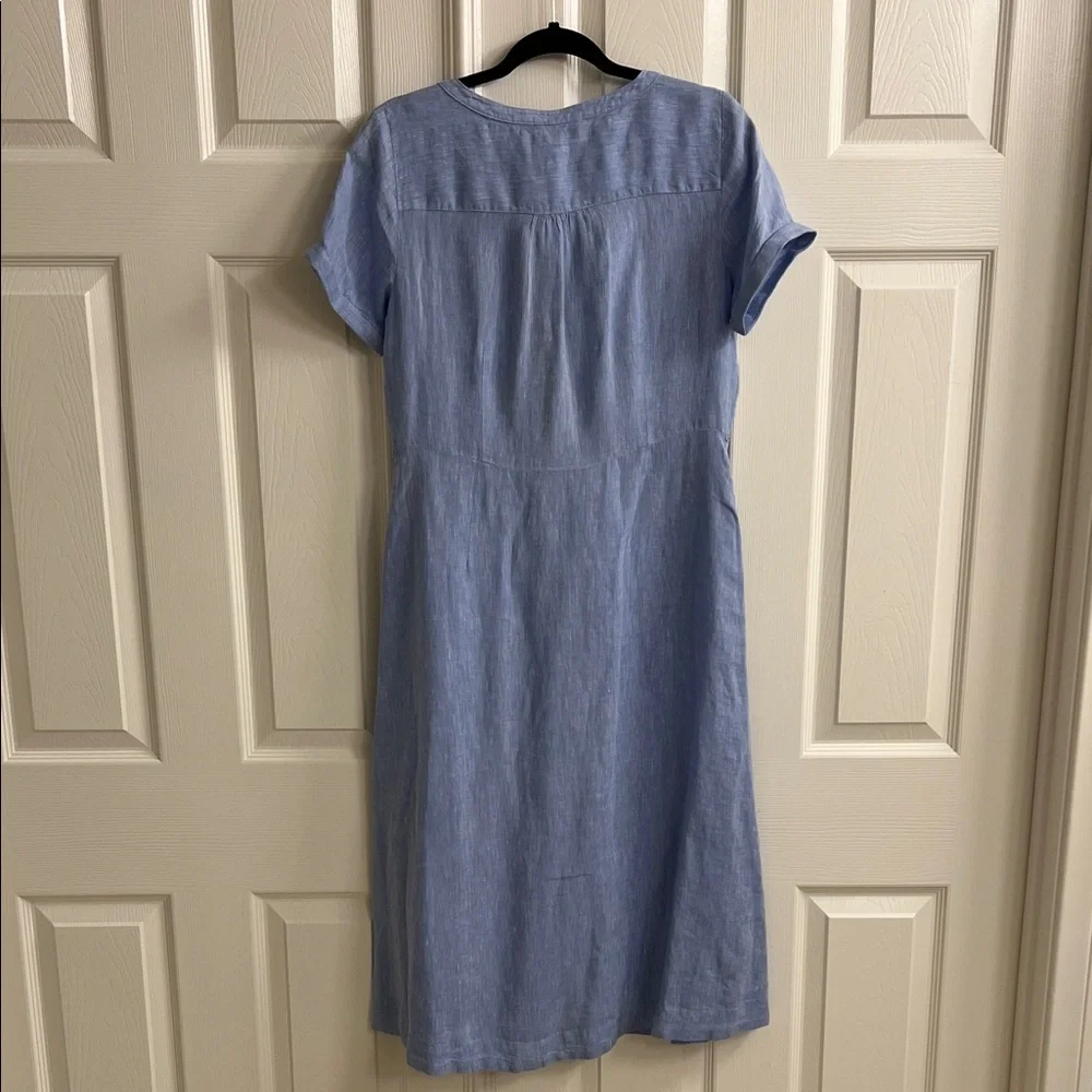 Talbots Light Blue Midi Dress with Button Detail - Picture 2 of 5